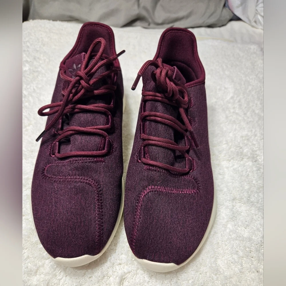 Adidas Tubular Shadow Men's Running Shoes Maroon White Athletic Sz 9.5